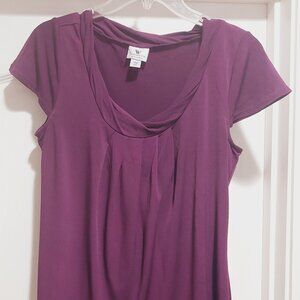 Dark Purple Scoop Neck Blouse by Witherington